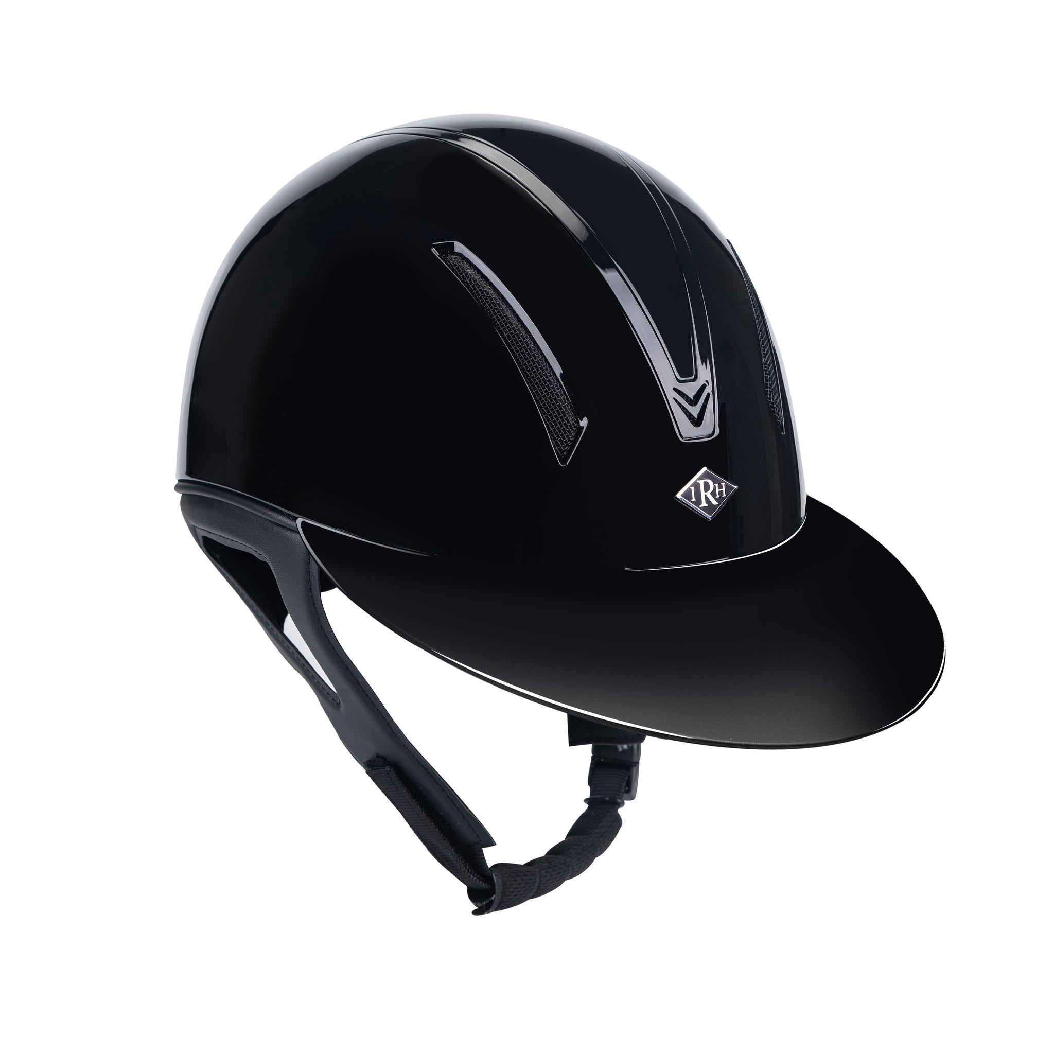 bike helmet for equestrian IRH F1 Wide Brim Helmet - Gloss Black/Gloss Frame - Medium (6 7/8
